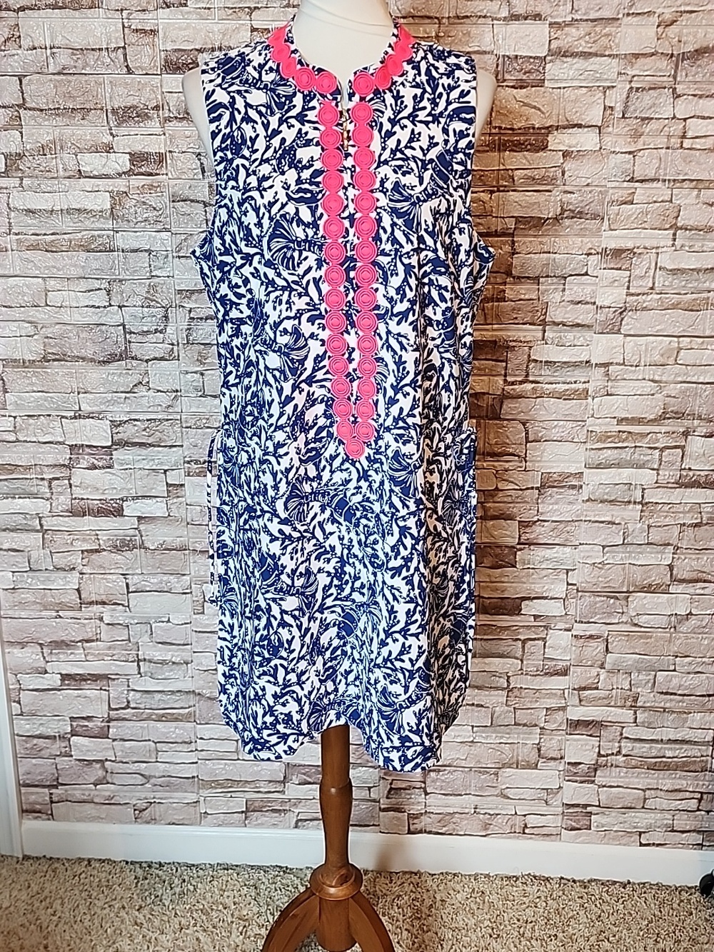 Lilly Pulitzer Floral Sleeveless Dress  Blue and Pink